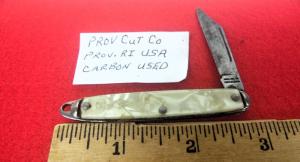USED VINTAGE 2-34quot PEN KNIFE PROV CUTCO PROVRI USA CARBON STEEL HISTORIC YR UNKNOWN