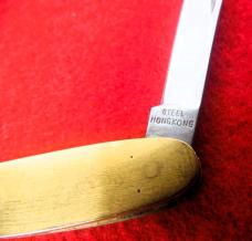 USED VINTAGE 3-1/4" BULOVA GOLD PLATED PEN KNIFE MINT HONG KONG STEEL