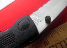 FROST FLYING FALCON 5" PART SERRATED UNUSED BLACK SCALES STAINLESS ROSTFREI