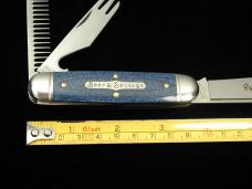 Great Eastern Cutlery GEC Faded Blue Denim Micarta Beer and Sausage Knife Made in USA 352325