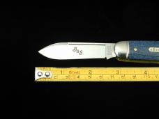 Great Eastern Cutlery GEC Faded Blue Denim Micarta Beer and Sausage Knife Made in USA 352325