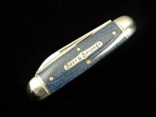 Great Eastern Cutlery GEC Faded Blue Denim Micarta Beer and Sausage Knife Made in USA 352325
