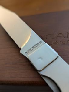 AGA CAMPOLIN "HANNIBAL" BARBEQUE SWITCHBLADE KNIFE IN SNAKE WOOD NIB
