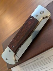 AGA CAMPOLIN "HANNIBAL" BARBEQUE SWITCHBLADE KNIFE IN SNAKE WOOD NIB