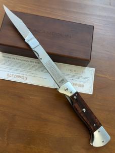 AGA CAMPOLIN "HANNIBAL" BARBEQUE SWITCHBLADE KNIFE IN SNAKE WOOD NIB
