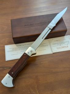 AGA CAMPOLIN "HANNIBAL" BARBEQUE SWITCHBLADE KNIFE IN SNAKE WOOD NIB