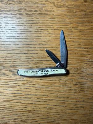 Vintage Colonial Automotive Advertising Knife 1967 Ambassador Special