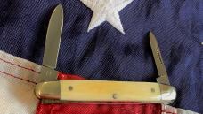 Bulldog Brand HAND MADE 2 Blade Pen Knife w/ Ivory Handles -NOS & Mint