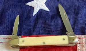 Bulldog Brand HAND MADE 2 Blade Pen Knife w Ivory Handles -NOS amp Mint