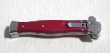 NEW AGA CAMPOLIN AUTOMATIC "ZERO" ANODIZED RED ALUMINIUM  HANDLE POLISHED DAGGER BLADE 