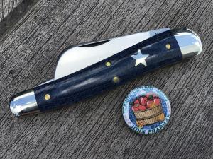 Great Eastern Cutlery 383225 Budding and Pruning Knife John Chapman Faded Denim Blue Micarta