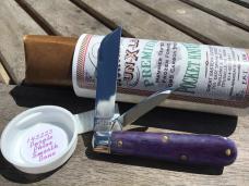 Great Eastern Cutlery 143223 Northfield Gentleman Jack Purple Phlox Smooth Bone