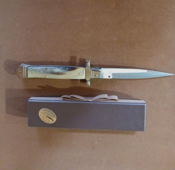 12"MALTESE SHEEP HORN (RAM)SWITCH BLADE BY ANTONIO CONTINI SARDINIA, ITALY