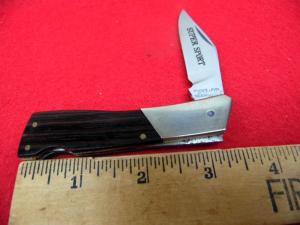 VALOR SUPER SPORT USA / JAPAN 3-1/4" LOCKBACK WOOD SCALES BARLOW STYLE FROM STORAGE MINT UNUSED