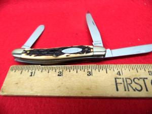 MASTER KNIFE 440 STAINLESS BLADES 3-1/2" STOCKMAN FROM SEVERAL YEARS IN KNIFE ROLL UNUSED