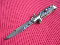 Oreste Dibon Italian 12cm. Stag MAURO MARIO Picklock Stiletto Switchblade Knife - with Display Case