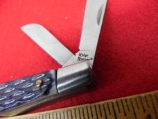 RIDGE RUNNER STAINLESS BLADES 3-1/2" BONE STOCKMAN GOOD ACTION FROM YEARS IN KNIFE ROLL UNUSED
