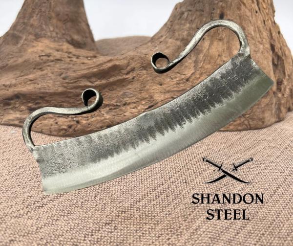 Hand Forged USA Pizza Cutter H&B Forge Carbon Steel Custom Kitchen Utensils