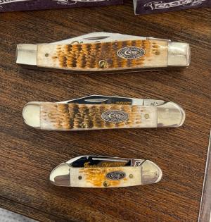 Case CCC 2007 Honey Brown 3 piece complete set mint in original boxes