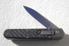 BARON ELITE L/E TITANIUM AUTO ( CARBON FIBER SCALES ) SATIN DROP POINT LIMITED EDITION OF 100 PIECES