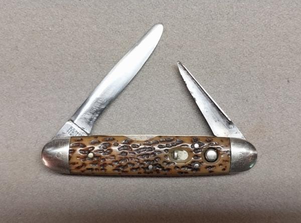 Rare Early Schrade Cut Co with Awl Punch Blade '06 '07 Patent Jigged Bone Rare Early Schrade Cut Co with Awl Punch Blade '06 '07 Patent Jigged Bone