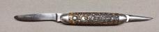Rare Early Schrade Cut Co with Awl Punch Blade '06 '07 Patent Jigged Bone 