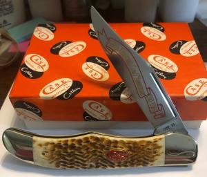 New in Original Box 1986 Case Large Folding Hunter in pumpkin box