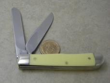 Case XX USA 6 Dot 3254 New Grind "Johnny Reb..." Yellow Trapper Knife 1980's