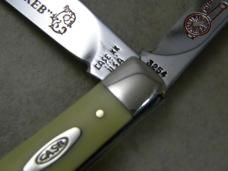 Case XX USA 6 Dot 3254 New Grind "Johnny Reb..." Yellow Trapper Knife 1980's
