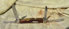 Case XX 1940-65 4 Blade Congress Jigged Red Bone 4" Closed No Damage No repairs Factory Snap