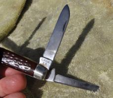 Case XX 1940-65 4 Blade Congress Jigged Red Bone 4" Closed No Damage No repairs Factory Snap