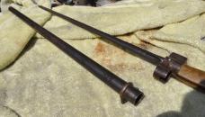 French Lebel 'Rosie' Epee Bayonet Mod. 1886 Cruciform Sm. Steel End Cap Brass handle Private Maker