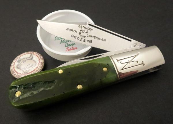Great Eastern Cutlery #77 Northfield Barlow *Satin* Pickle Green Marrow Bone GEC 771225 Great Eastern Cutlery #77 Northfield Barlow *Satin* Pickle Green Marrow Bone GEC 771225