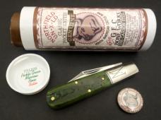Great Eastern Cutlery #77 Northfield Barlow *Satin* Pickle Green Marrow Bone GEC 771225