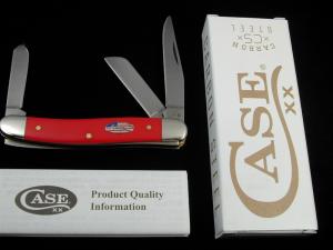 Case xx American Workman Red Synthetic Medium Stockman Knife Flag Shield 73931 USA Made NIB 4318CS
