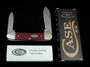 Case xx Smooth Mulberry Synthetic Canoe Knife Antique Brass Shield 30463 USA Made NIB 42131SS