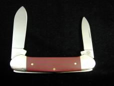 Case xx Smooth Mulberry Synthetic Canoe Knife Antique Brass Shield 30463 USA Made NIB 42131SS