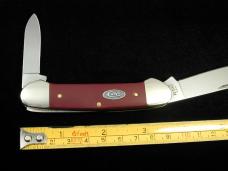 Case xx Smooth Mulberry Synthetic Canoe Knife Antique Brass Shield 30463 USA Made NIB 42131SS