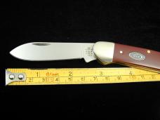 Case xx Smooth Mulberry Synthetic Canoe Knife Antique Brass Shield 30463 USA Made NIB 42131SS