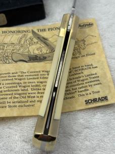 Schrade Cutlery SC507 Limited Edition Covered Wagon Scrimshaw #4263 New In Box Made In USA