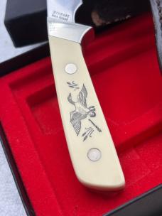 Schrade Scrimshaw Vintage SC509 Fixed Blade Sheath Knife Made In USA New In Box