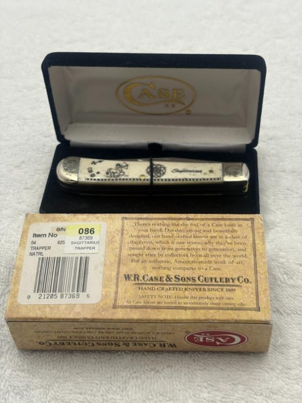 Case XX 2 Blade Trapper 2012 Zodiac Sagittarius Knife New In Box Made In USA