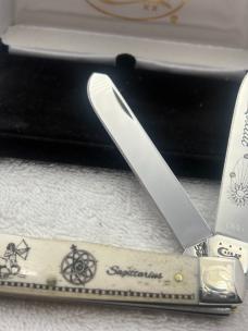 Case XX 2 Blade Trapper 2012 Zodiac Sagittarius Knife New In Box Made In USA