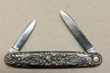 Sterling Silver Old Man Winter Press Button Knife Co 