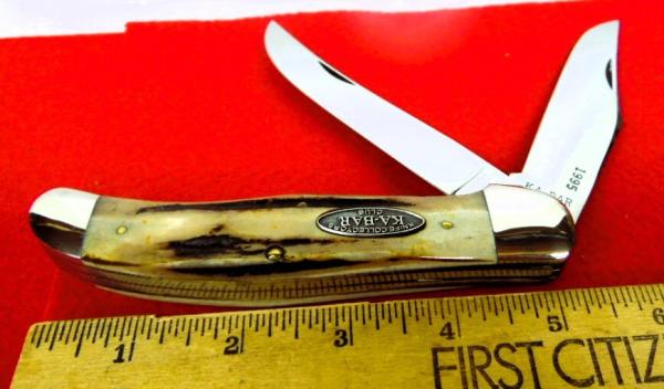 KABAR 1995 STAG FOLDING HUNTER INVERTED SHIELD CLUB KNIFE UNUSED FROM STORAGE 