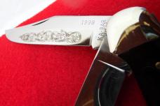 KABAR 1998 SMOOTH BONE 5" FOLDING HUNTER CLUB KNIFE UNUSED FROM STORAGE 