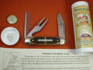 Great Eastern Cutlery GEC Sawcut Whiskey Barrel Oak Fairway and Clubhouse Knife Made in USA 351325