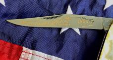 Fight’n Rooster Large 5” Arkansas Toothpick w/ Checkered Imitation Pearl Handles -NOS