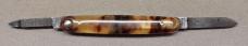 Press Button Tortoise Celluloid with File Blade