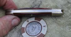 Case XX USA 8 Dot? 2 Blade canoe 62131 Jigged Red Bone Factory Mint Pinned Shield Nickel Bolsters